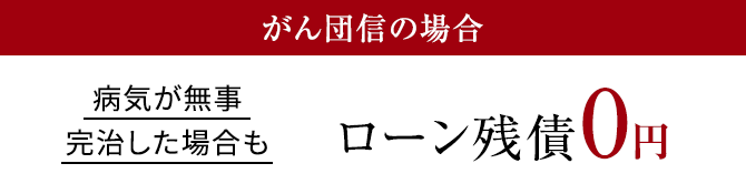 がん団信の場合 病気が無事完治した場合もローン残債0円