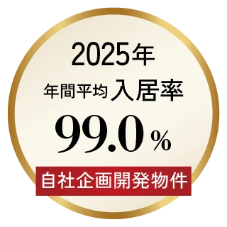 2025年年間平均入居率99.00% 自社企画開発物件